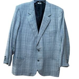 BRIONI Sports Jacket Men's Size 42 Wool Silk Blue Plaid Blazer Palatino